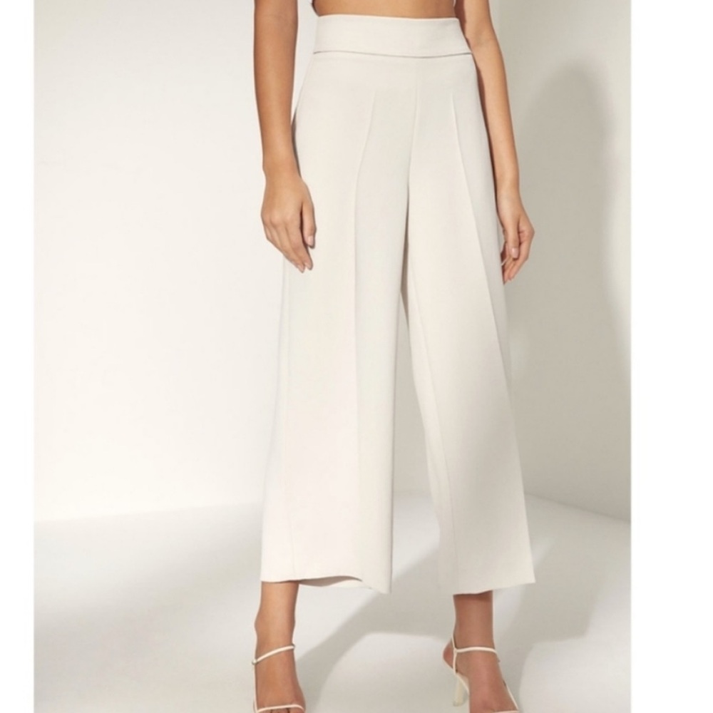 Wilfred Elegant Cream Wide Length, Wilfred Tan Colored Sabina High Waisted Pant